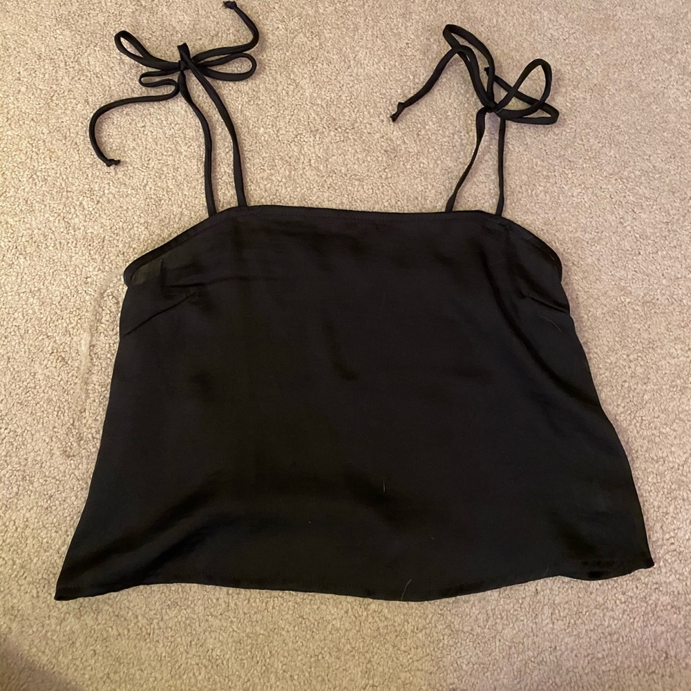 Pacsun Black Shoulder Tie Top